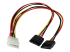 StarTech.com 12in LP4 to 2x SATA Power Y Cable Adapter - Right-angle