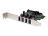 StarTech.com 4-Port PCI Express SuperSpeed USB 3.0 Controller Card with UASP - Left-angle