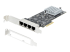 StarTech.com 4-Port 2.5Gbps NBASE-T PCIe Network Card, Intel I225-V Chip, Quad Port Computer Network Card, Multi-Gigabit NIC, PCI Express Server LAN Card, Desktop Ethernet Interface Card, PCI Express 2.0 (PR42GI-NETWORK-CARD) - Left-angle